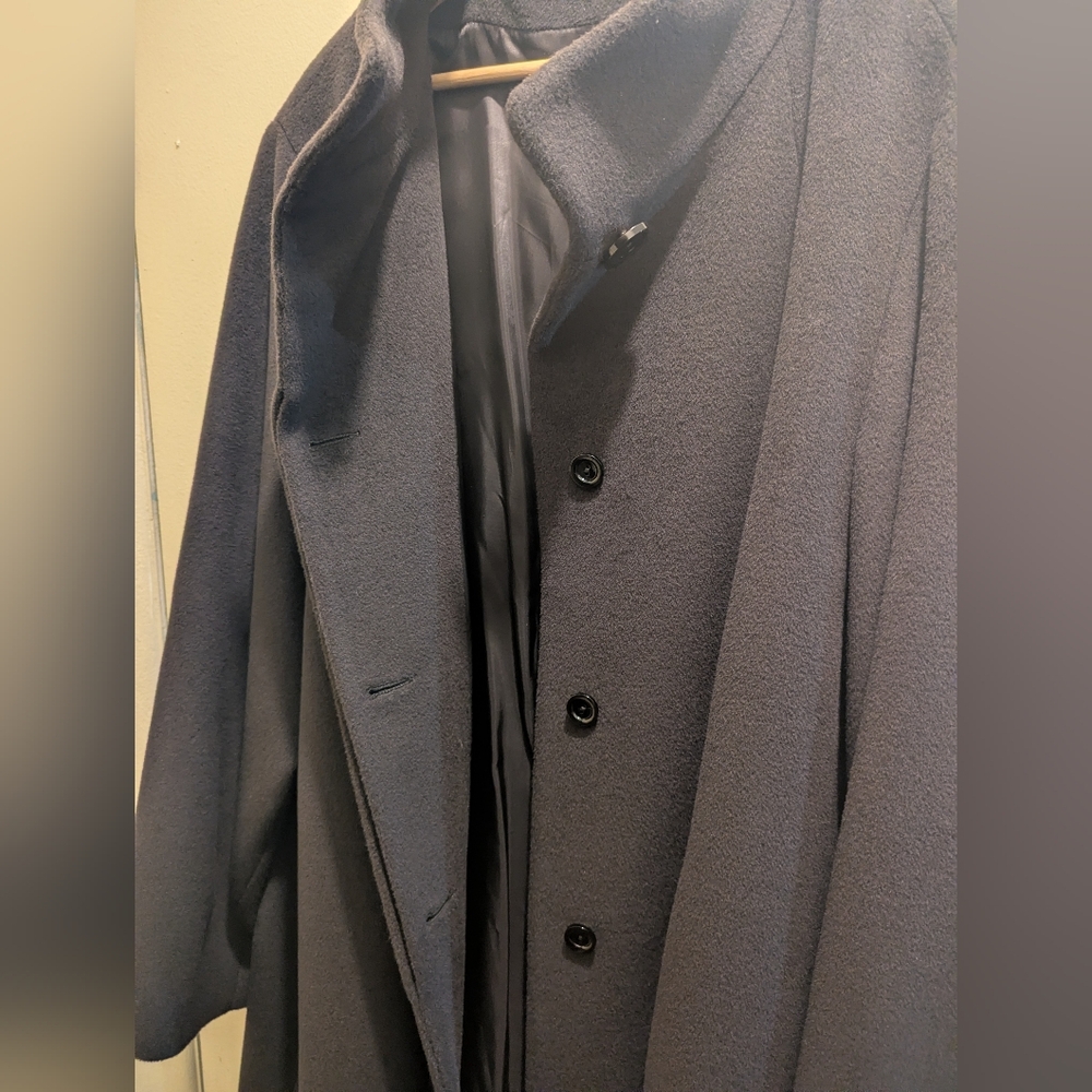 CINZIA ROCCA DUE 100% Women's Wool Funnel Neck A-Line Coat Dark Brown- 22 - Picture 14 of 16
